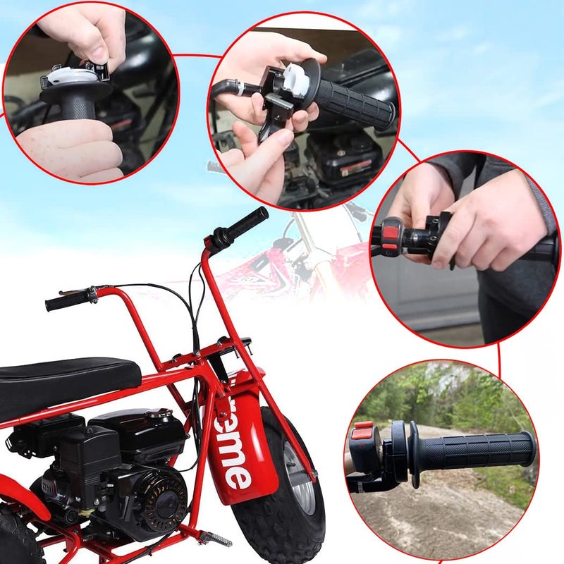 Aniro Moto كابل خانق ومقبض خانق لـ 7/8 بوصة 50 90 110 CC 150cc 250cc دراجة صغيرة ATV رباعية متوافقة مع Coleman Powersports 196cc CT200U CT200U-EX Trail 200 & Baja Mb165 Mb200 SSR125 Mini Dirt Bike - Image 3